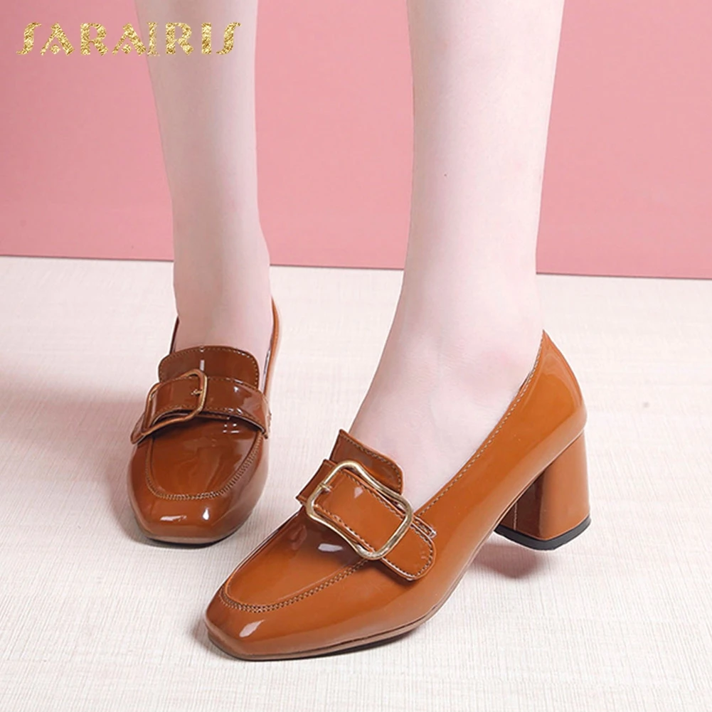 

Sarairis Hot New Arrivals Slip-On Chunky High Heels Concise Pumps Woman Shoes Slip On Office Lady Shoes Women Pumps