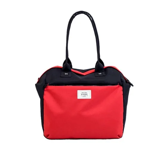 small red Панельные лоскутные дамы дорожная сумка нейлон Выходные Ночь носить на багаж сумки водонепроницаемые - Цвет: small red