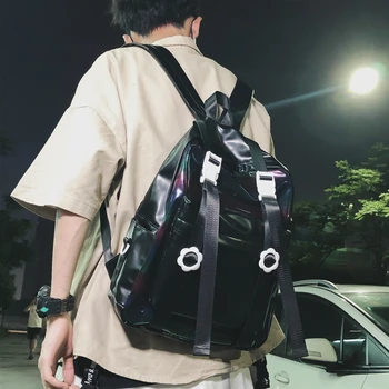 

brand Latest Edition Backpack Male Tide Brand Street Tide Transparent Pack High School Student Bag Female Personality backpack