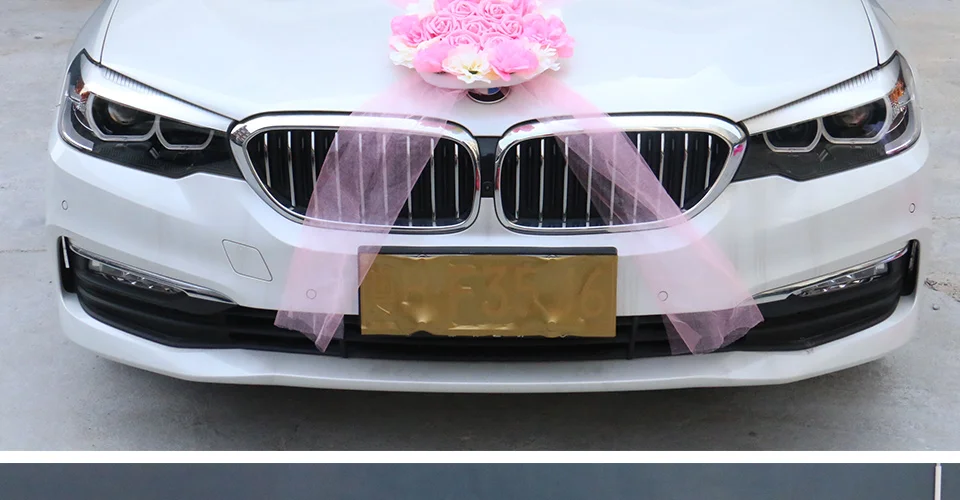 Свадебное украшение автомобиля искусственные розы цветы тычинки Листья Шелковый искусственный цветок DIY помпоны Свадебные товары для украшения дома