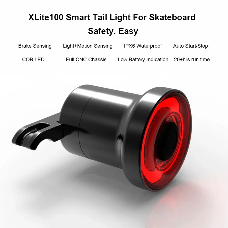 XLite100 Waterproof Bicycle Smart Brake Light Sense LED USB Tail Light Rear Lamp 