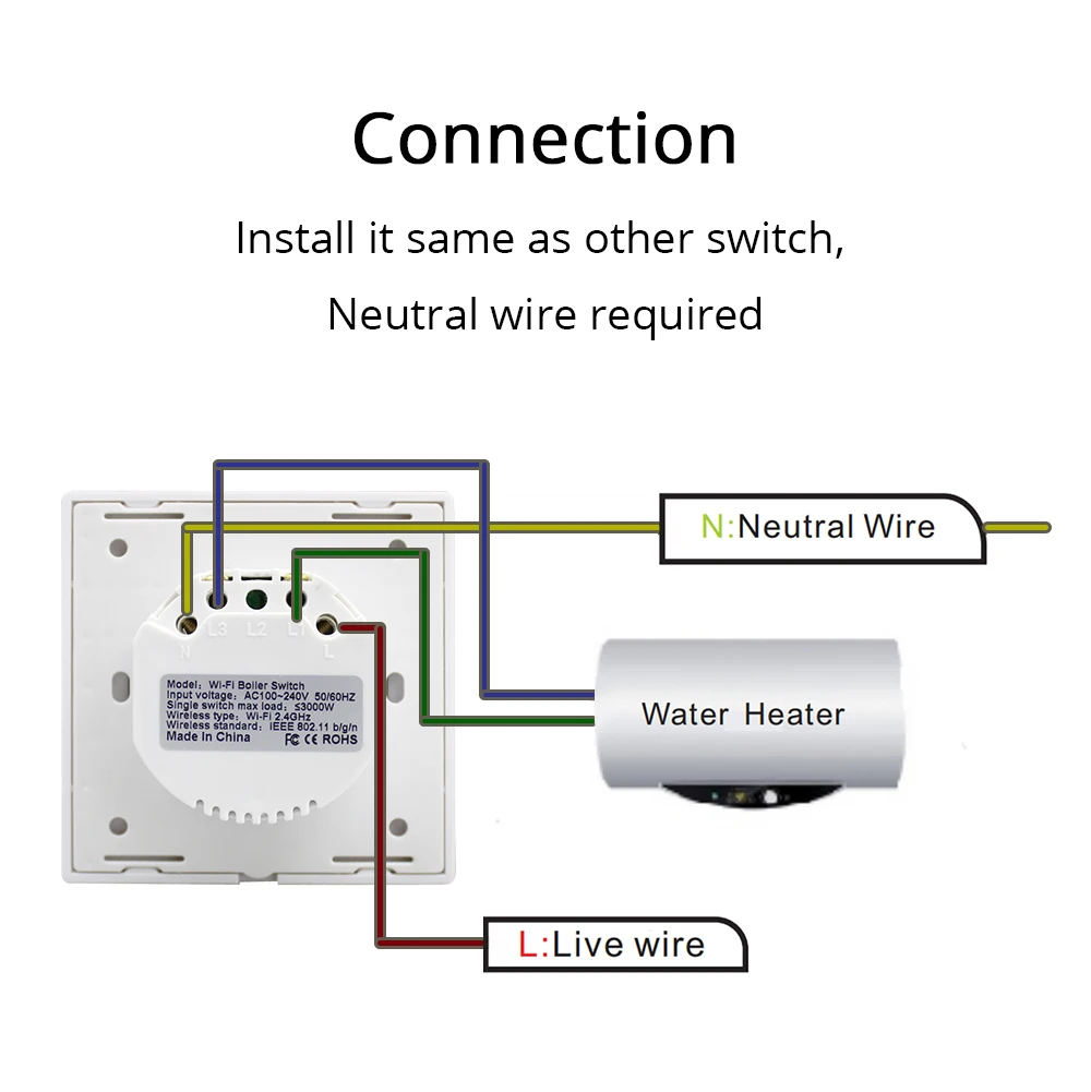 Wifi умный переключатель 16A для водонагревателя Alexa Google домашний котел Переключатели Таймер открытый пульт дистанционного управления кондиционер