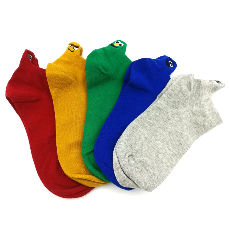 5 Pairs Your Choice Для родителей и детей, 5 пар/упак. Kawaii, женские носки с Вышивкой Модные забавные Женские носочки до щиколотки, хлопок, яркие цвета - Color: 5 Pairs Your Choice