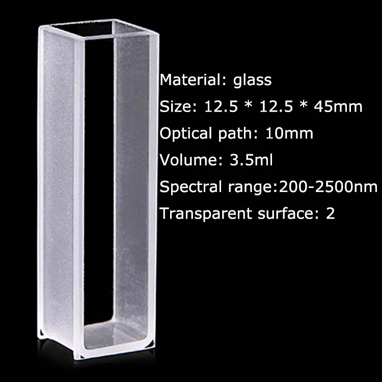 10 мм путь Длина кювета стеклянная 3 5 мл прозрачный по обе стороны |
