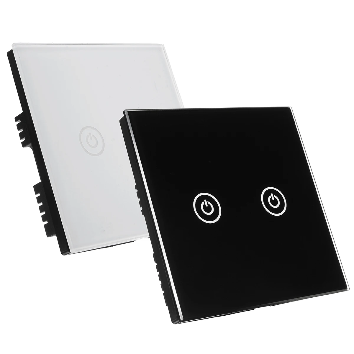 

100-250V AC 2 Gang 1 Way Touch Switch Smart Light Switch Panel Wall Light Switch Accessories Work for Home Improvement