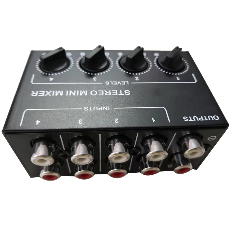  Cx400 Mini Stereo Rca 4-Channel Passive Mixer Small Mixer Mixer Stereo Dispenser for Live and Studi
