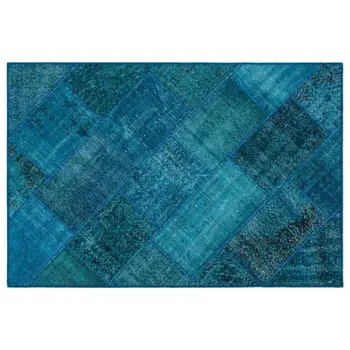 

Handmade Turquoise Vintage Overdyed Patchwork Area Rug 120 X180 Cm-3'11''X5'11''