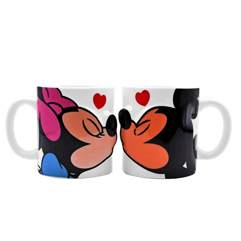 Copo de Água com Pouca Coleção de Escritório em Casa Disney Mickey Cartoon Falha Leite Café Caneca Cerâmica Copos Menina Menino Presentes 400ml 600ml 3 Mamãe e Bebê