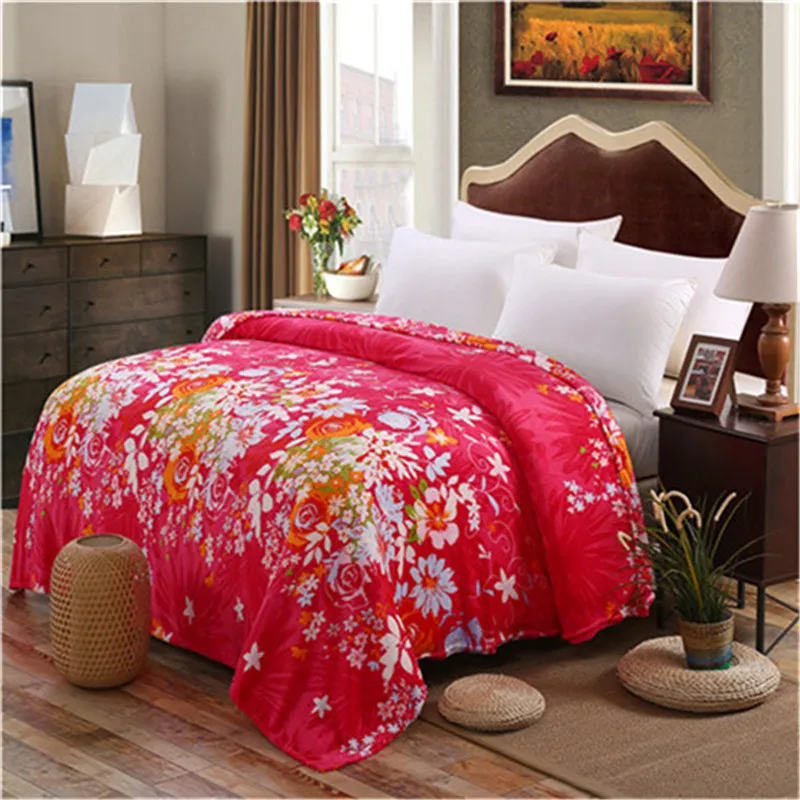 

150/180x200cm Home Textile Thin flowers blankets for summer super warm soft blankets throw on sofa bedspreads sheets