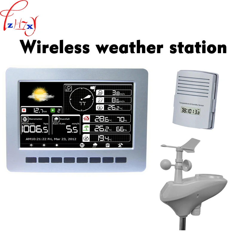 

Wireless Weather Station WiFi Connection Solar Charging Wireless Transmission Data Upload Data Storage Weather Station 1PC