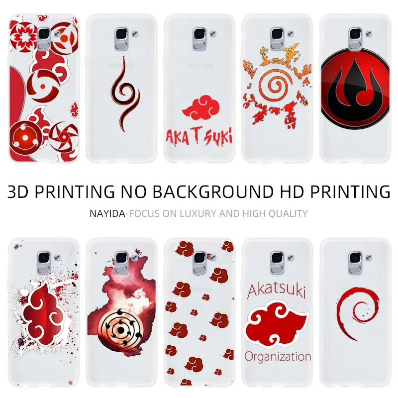 Мягкий чехол из ТПУ для Samsung Galaxy J6 J8 J5 J7 J4 Plus 2018 2016 2017 EU Prime Pro CORE Naruto Akatsuki