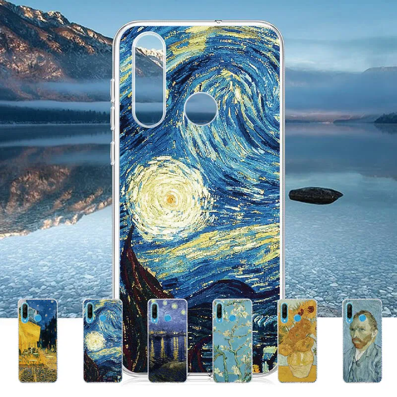 Ван Гог Звездная ночь Подсолнух для Huawei Honor Mate 10 20 Nova P20 P30 P40 P умный мягкий