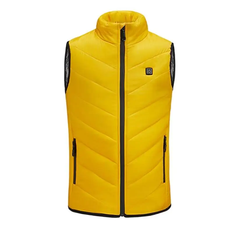 Детский Теплый жилет с USB подогревом, зимний теплый жилет для улицы, куртка - Цвет: Цвет: желтый
