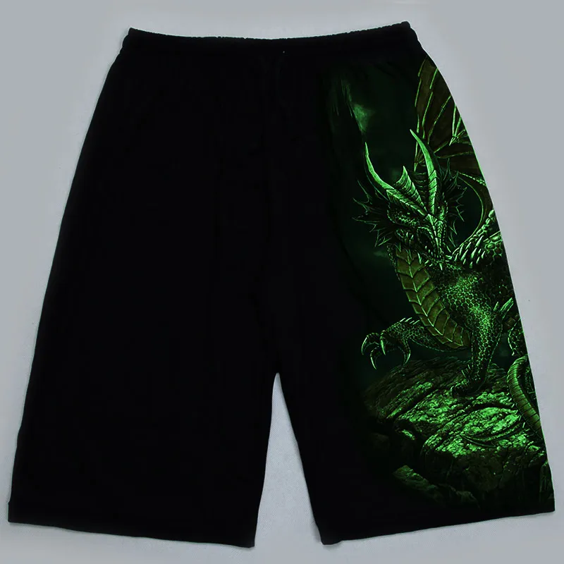 Hip Hop Men's Luminous Shorts Summer Skull Wolf Dragon Cotton Personalized Club Party Shorts Noctilucent Vintage Glitter Shorts Hip Hop Men's Luminous Shorts Summer Skull Wolf Dragon Cotton Personalized Club Party Shorts Noctilucent Vintage Glitter Shorts