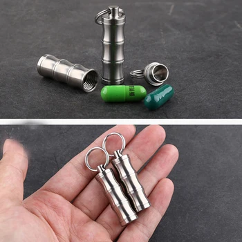 

Titanium Pill Box Medicine Case Outdoor Pocket Pill Holder Container Delicate Medicine Box Emergency Pill Tank EDC Outdoor Tool