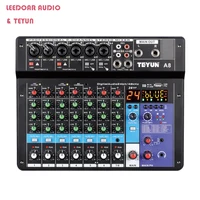 TEYUN 8 6 4 Channel DJ Sound Mixing Table 24 DSP Effect Audio Mixer Bluetooth PC USB Play Recording 48V Contoller Mixing Console 1