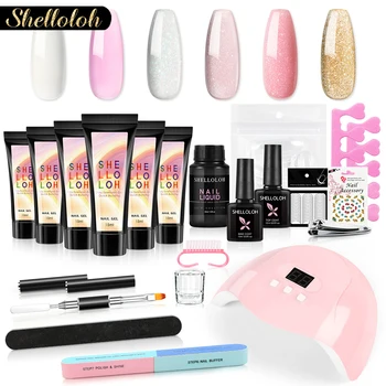 

Shelloloh Nail Extension Set All For Manicure Tools For Poly Nail Gel Builder Gel Nail Art Decorations Tool Lamp Nails Kits