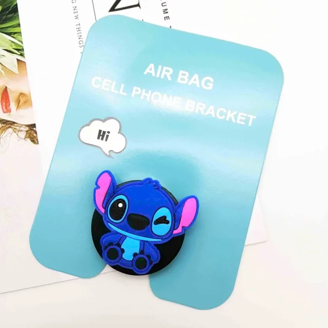 stitch head Wholesale Socket Universal Mobile Phone Stretch Bracket Cartoon Air Bag Phone Expanding Phone Stand Finger Car Phone Holder - Цвет: stitch head