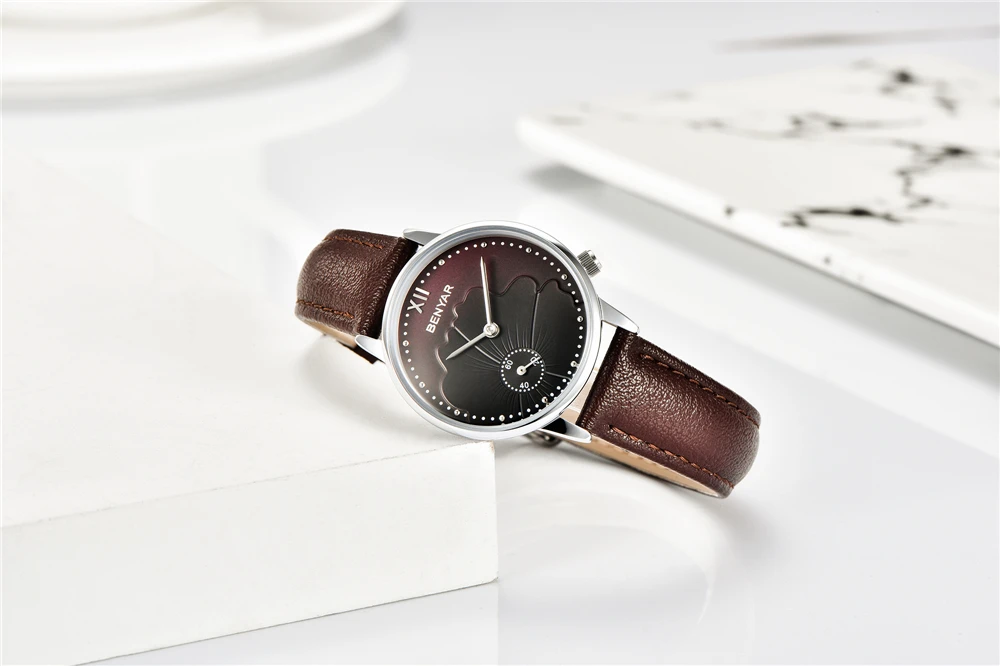 Женские часы BENYAR, новинка, кварцевые женские часы с кожаным ремешком, женская одежда, топ, роскошные брендовые часы, женские модные часы, Relogio Feminino