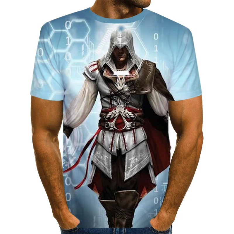Лето, футболка с 3d принтом Assassin Creed, мужские футболки в стиле хип-хоп, аниме, топы для мужчин, косплей, Рождественская футболка - Цвет: NT872