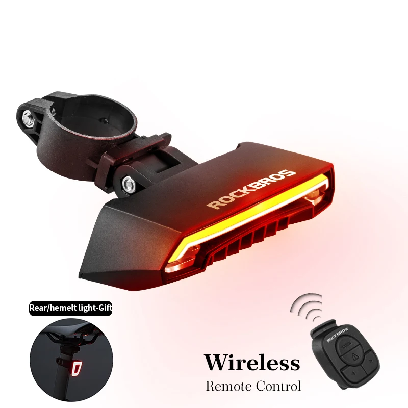 tt30-wd ROCKBROS велосипедный светильник светодиодный USB Перезаряжаемый задний светильник Предупреждение ющий велосипедный задний фонарь умный беспроводной пульт дистанционного управления указатель поворота светильник - Цвет: tt30-wd