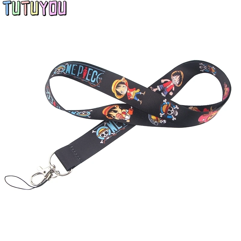 PC503 20 шт./лот Аниме ONE PIECE Lanyards ID бейдж держатель ID карты пропуск Мобильный телефон ремни бейдж держатель для ключей брелок