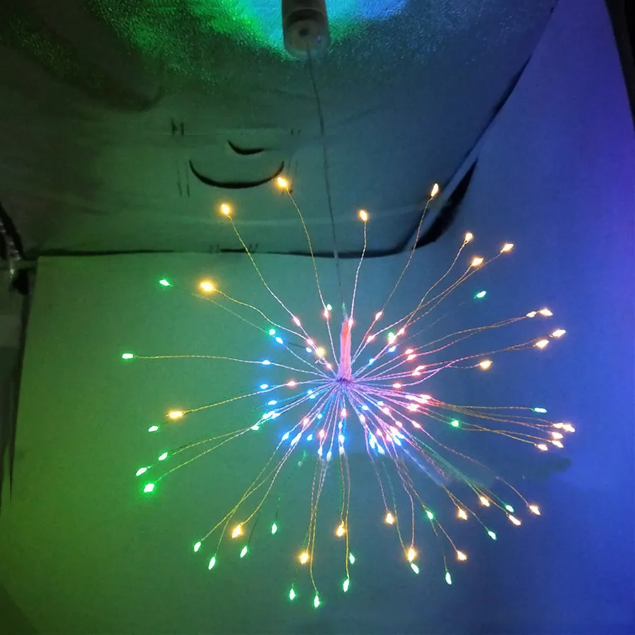 Thrisdar 120/200LED наружная подвесная струнная лампа Starburst с дистанционным фейерверком медная проволочная Гирлянда Свет DIY рождественская Свадебная вечеринка украшение
