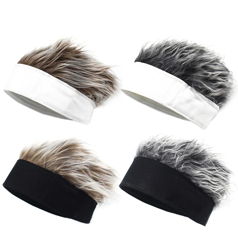 Men Women Beanie Wig Hat Fun Short Hair Caps Breathable Soft for Party Outdoor NIN668 rolled up skully hat