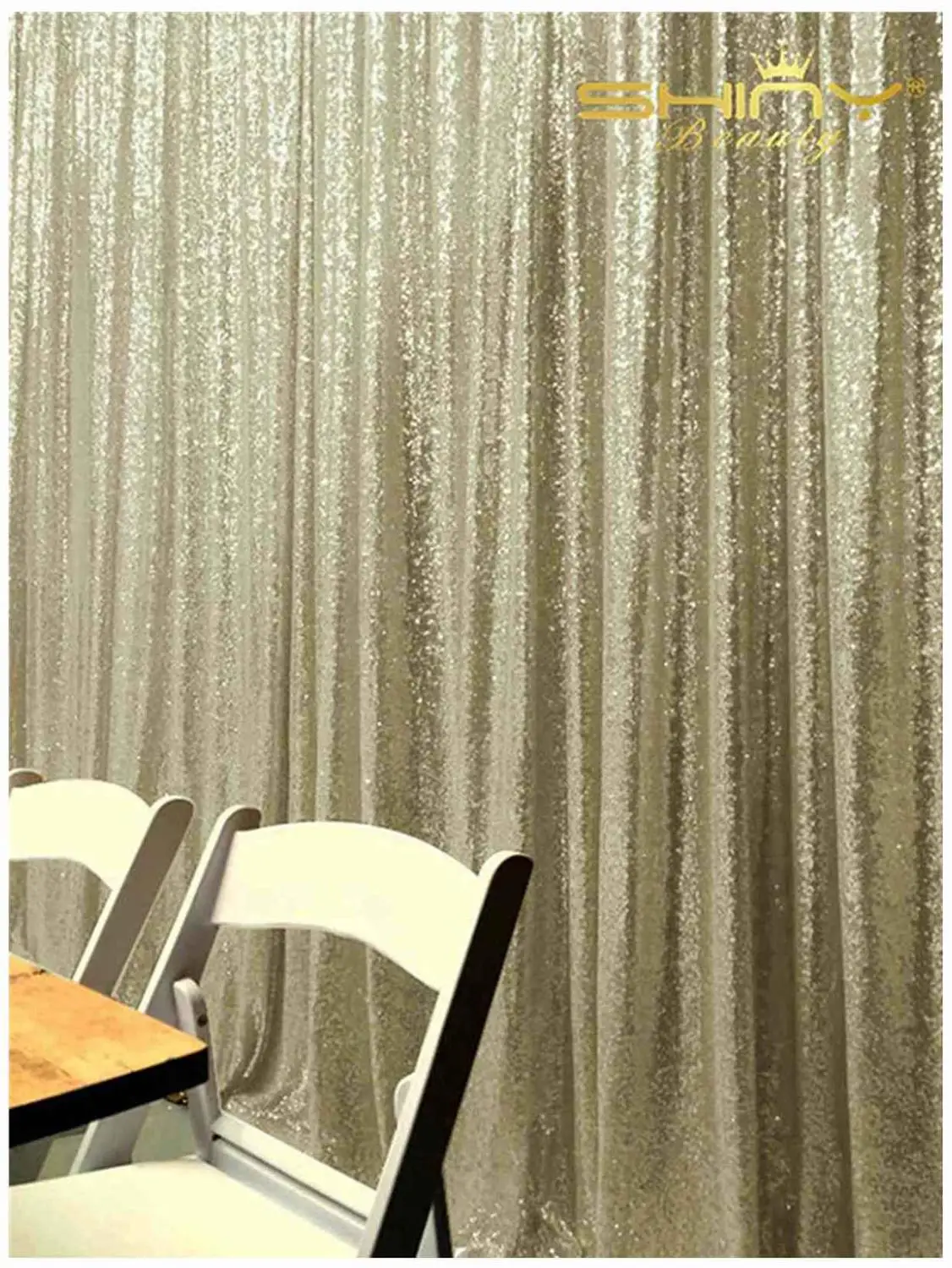 

Shinybeauty Matte Gold Sequin Wedding Backdrop Sequin Photo Backdrop For Engagement Decoration-M190726