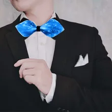 Мужской волоконно-оптический галстук-бабочка, 7 цветов, светодиодный, светящийся, вечерние, Haloween, Рождественский, светящийся светильник, украшение для DJ, бара, клуба, сцены