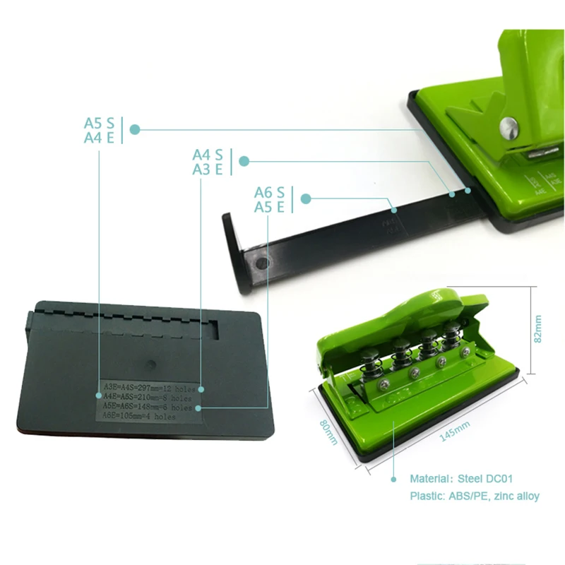 Paper Punch Paper Cutter Hole Punching Tools Mushroom Hole Punch 1 T Holes/4 T Holes Disc Bound Notebook Planner A4A5A6 Scrapbooking