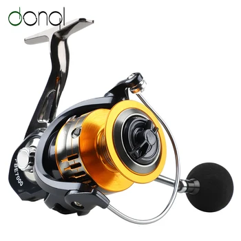 

DONQL Metal Spool Spinning Fishing Reel Saltwater Fish Wheel 5.0:1 Spinning Reel 6BB 2000-7000 Series Left/Right Hand Fish Wheel