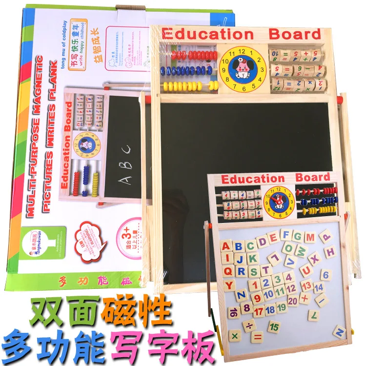 

Magnetic Double-Sided Wooden Multi-functional WordPad Children Early Childhood Educational Toy Lettered Calculation Drawing Boar