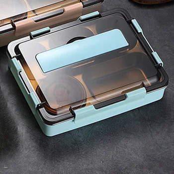 

Blue/Pink Stainless Steel Portable Lunch Box Bento Food Container Hot Soup Bowl For Bringing Food, Soup, Fruits For Home, Office
