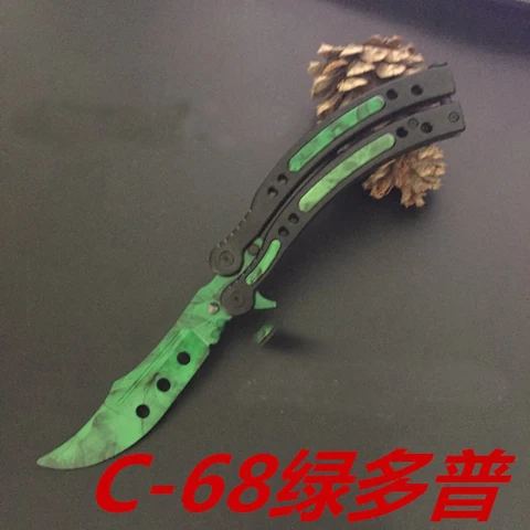 Складной нож-бабочка CS GO Karambit, складной нож, тренировочный нож, подарок, Balisong, практичный нож, не заточенный металл - Цвет: K