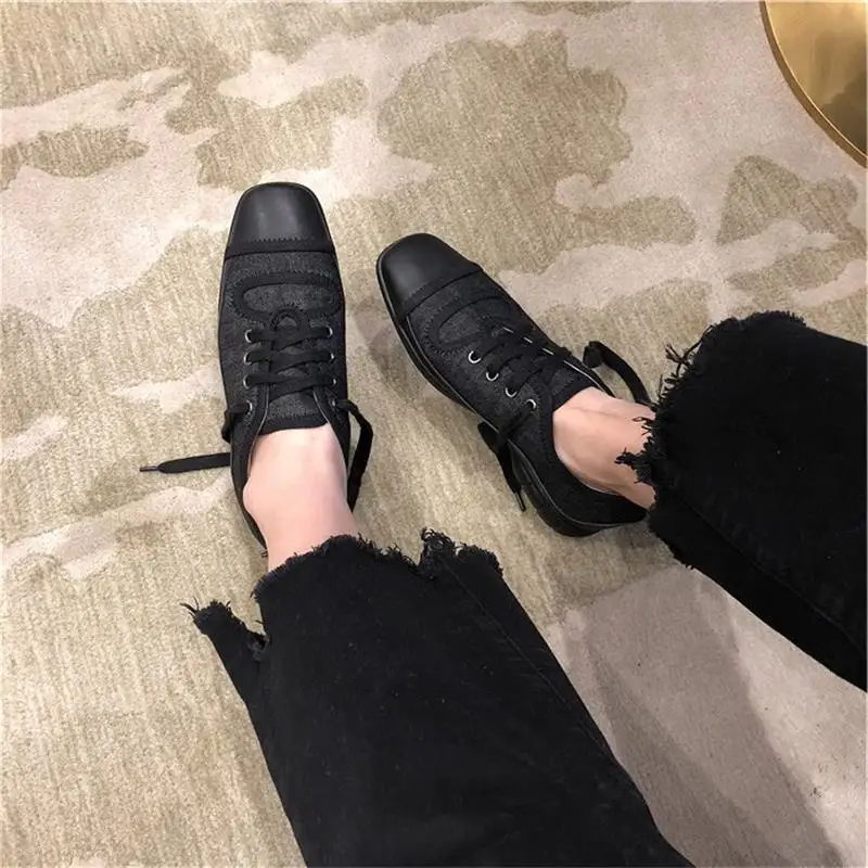 Scarpe donna/Женская обувь; винтажные кроссовки на плоской подошве; Повседневная разноцветная женская обувь на шнуровке с квадратным носком; женская обувь; Alpargatas De Mujer