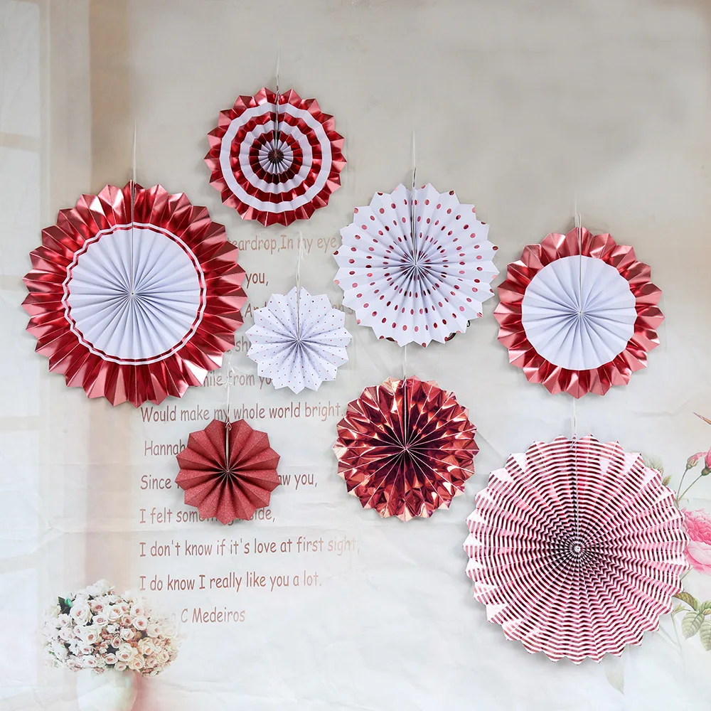 Модели в Европе и Америке Горячий Золотой фольга вентилятор цветок 8-шт Набор праздничное свадебное украшение Горячий Золотой фольга вентилятор цветок комбо Crea