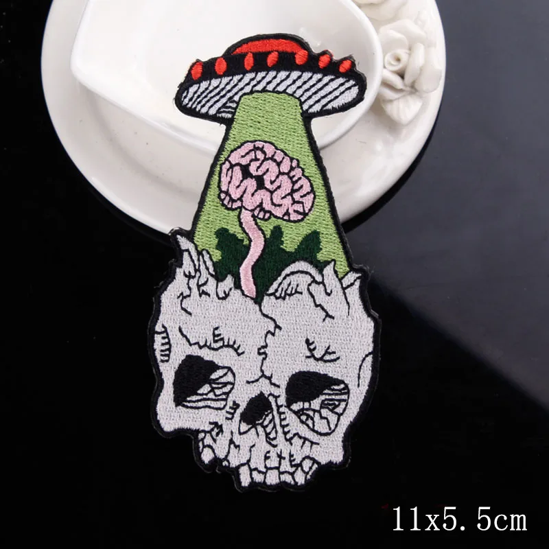 Патчи с черепом в стиле панк патчи для утюга на одежду вышитые одежды DIY