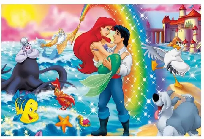 Аниме рыба алмазная живопись Мультфильм Русалка Стразы Вышивка картина Алмазная