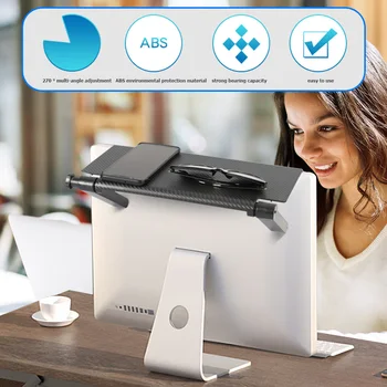 

Foldable Home Screen Organizer Office Computer Shelf ABS TV Monitor Storage Rack for Home Office Stuff DFecoration