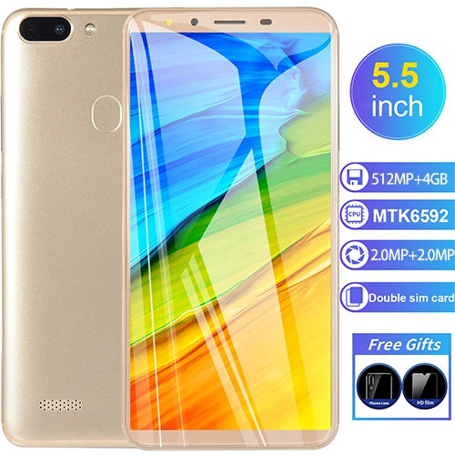 Быстрая Cectdigi R15 PLUS 3g MTK6572 смартфон 960*540 2MP+ 2MP 18:9 5,5 'HD 512MB+ 4G многоязычный мобильный телефон для распознавания лица - Цвет: Gold