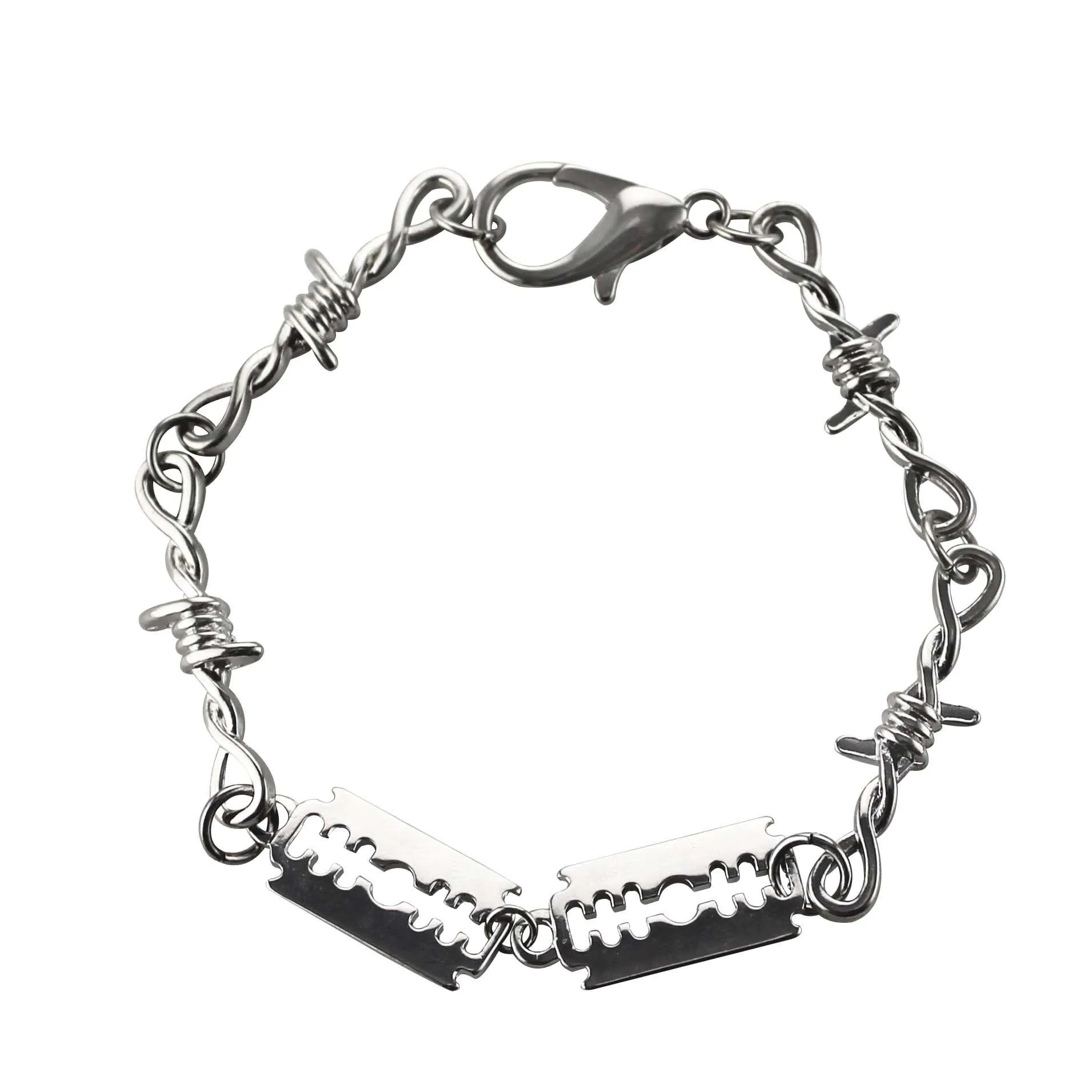 Панк готика металлическая колючая проволока Brambles лезвие звено ожерелье браслет ювелирные изделия Хип-хоп чокер для женщин мужчин унисекс