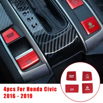 

Aluminum Decor Trim For Honda Civic 2016-19 Gear Button Frame Cover Practical