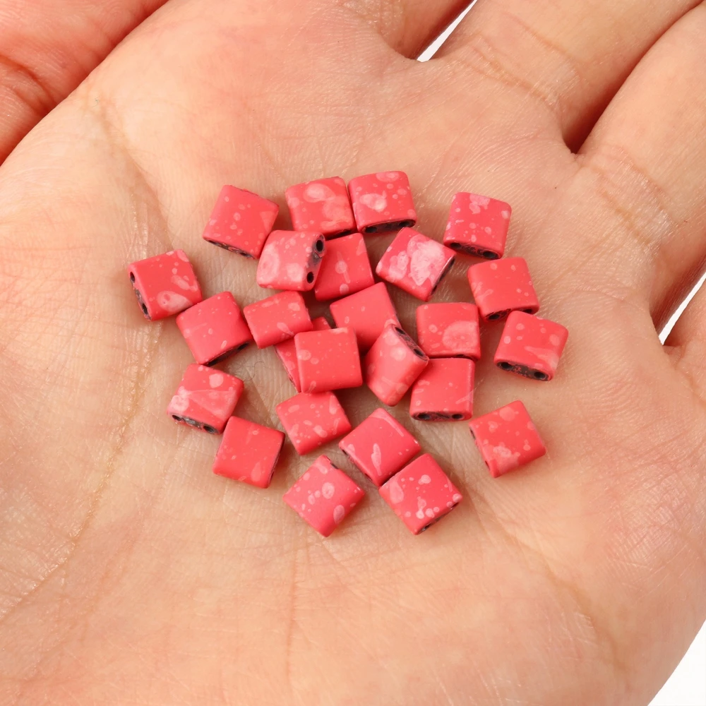 Natural Matte Hematite Stone Two-Hole Spacer Beads