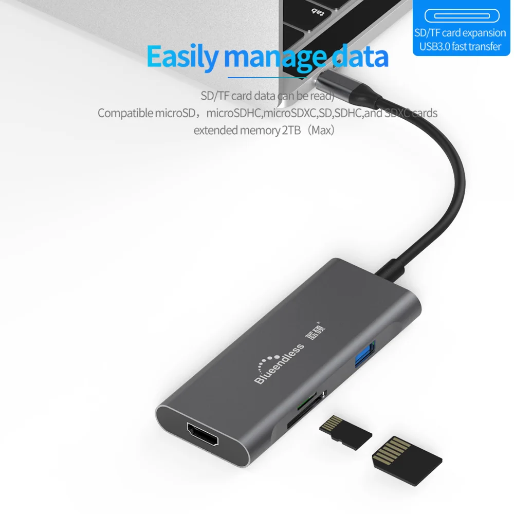 USB 3,0 type-C концентратор Nine-in-one док-станция премиум-usb адаптер Многофункциональный HDMI usb type-C PD порт быстрой зарядки