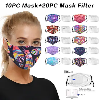 

10PCS Windproof Anti-PM2.5 Mask With Mask Gasket Face Mask Filter Washable Outdoor Face Protect Reutilizable Mascarilla Masque
