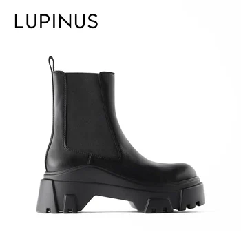 

Lupinus Luxury Brand Design Women Chelsea Boots 2020 New Fashion Platform Ankle Boots For Women Winter Leather Women Boots Mujer