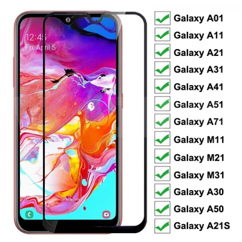 Protector de cristal templado para pantalla de móvil, Protector de vidrio templado para Samsung Galaxy A01, A11, A21, A31, A41, A51, A71, A21S, M11, M21, M31, A30, A50