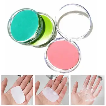 

50Pcs/Set Disposable Outdoor Mini Round Washing Shower Paper Soap Scented Sheets Portable Scented Disposable Non-toxic Round