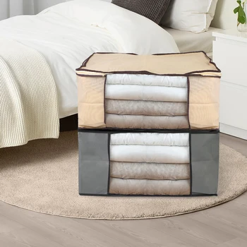 

Clothing Storage Bag Quilt Blanket Toys Storage Bag Organizer Save Space Non WovenFabric Bedding Pillows Portable Storage Box